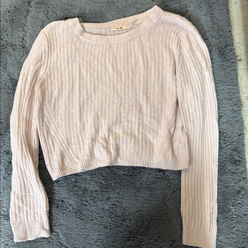 Miami Light Pink Ribbed Crop Top